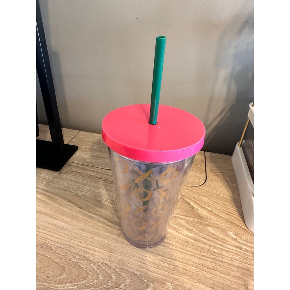 Starbucks 2014 16 oz "Hugs and Kisses" (XO) cold acrylic tumbler